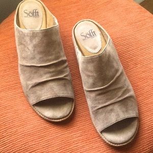 womens stone color Mules hardly even worn